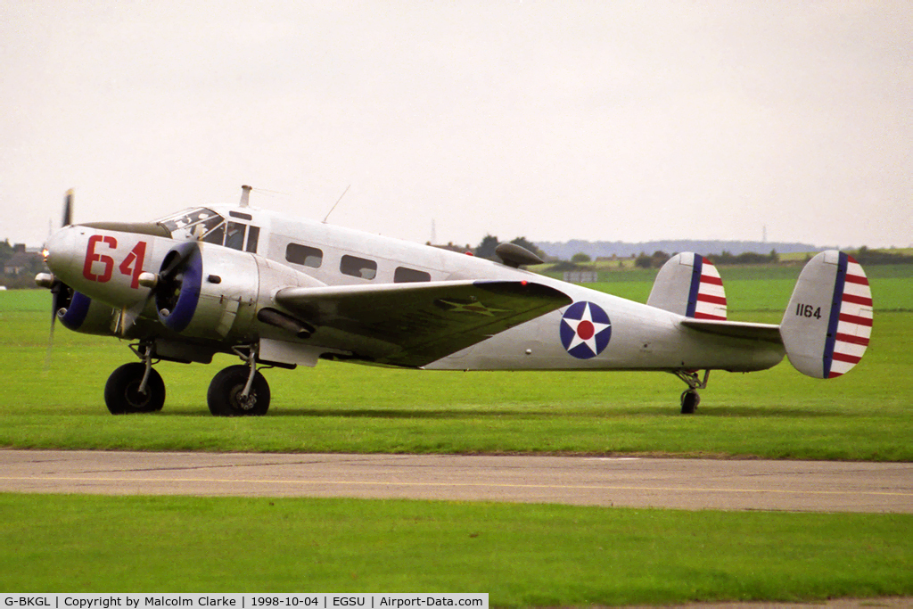 G-BKGL, 1952 Beech Expeditor 3TM C/N CA-164 (A-764), Beech Expedotor 3TM at Duxford Airfield in 1998.