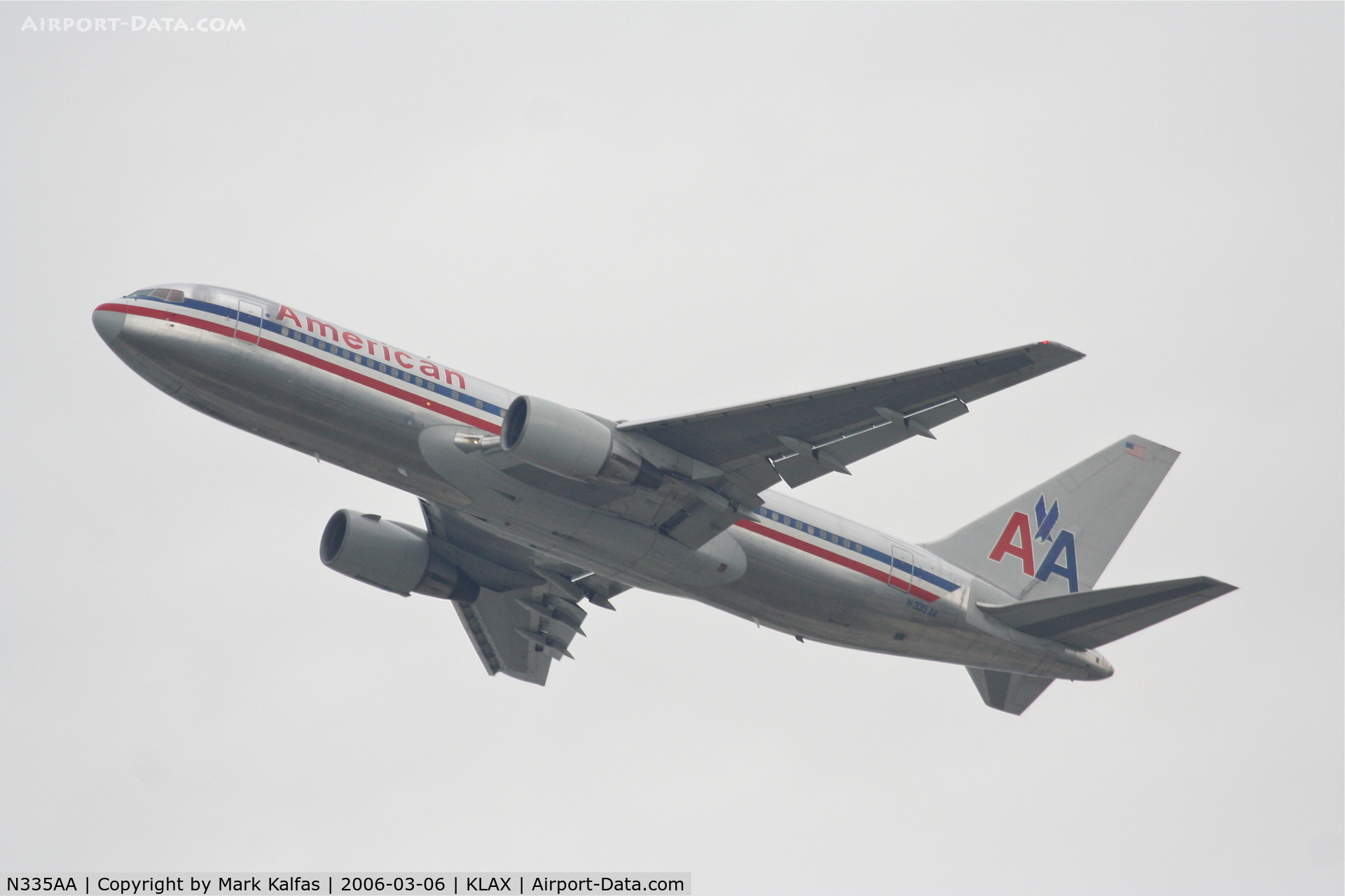 N335AA, 1987 Boeing 767-223 C/N 22333, American Airlines Boeing 767-223, 25R departure KLAX.