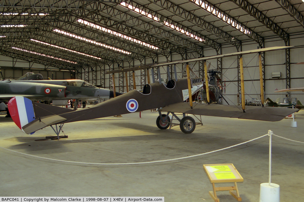 BAPC041, 1962 Royal Aircraft Factory BE-2c Replica C/N BAPC.41, Royal Aircraft Factory Be2c replica at The Yorkshire Air Museum, Elvington, North Yorkshire in 1998.