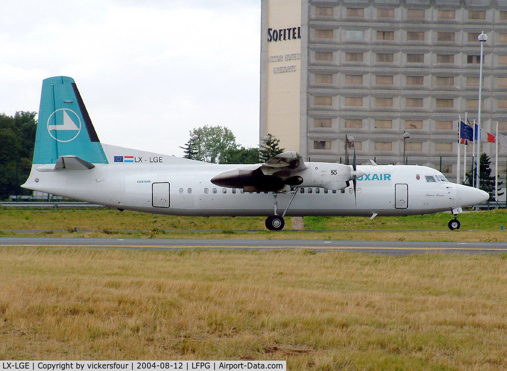 LX-LGE, 1990 Fokker 50 C/N 20180, Luxair. Fokker 50 (c/n 20180).