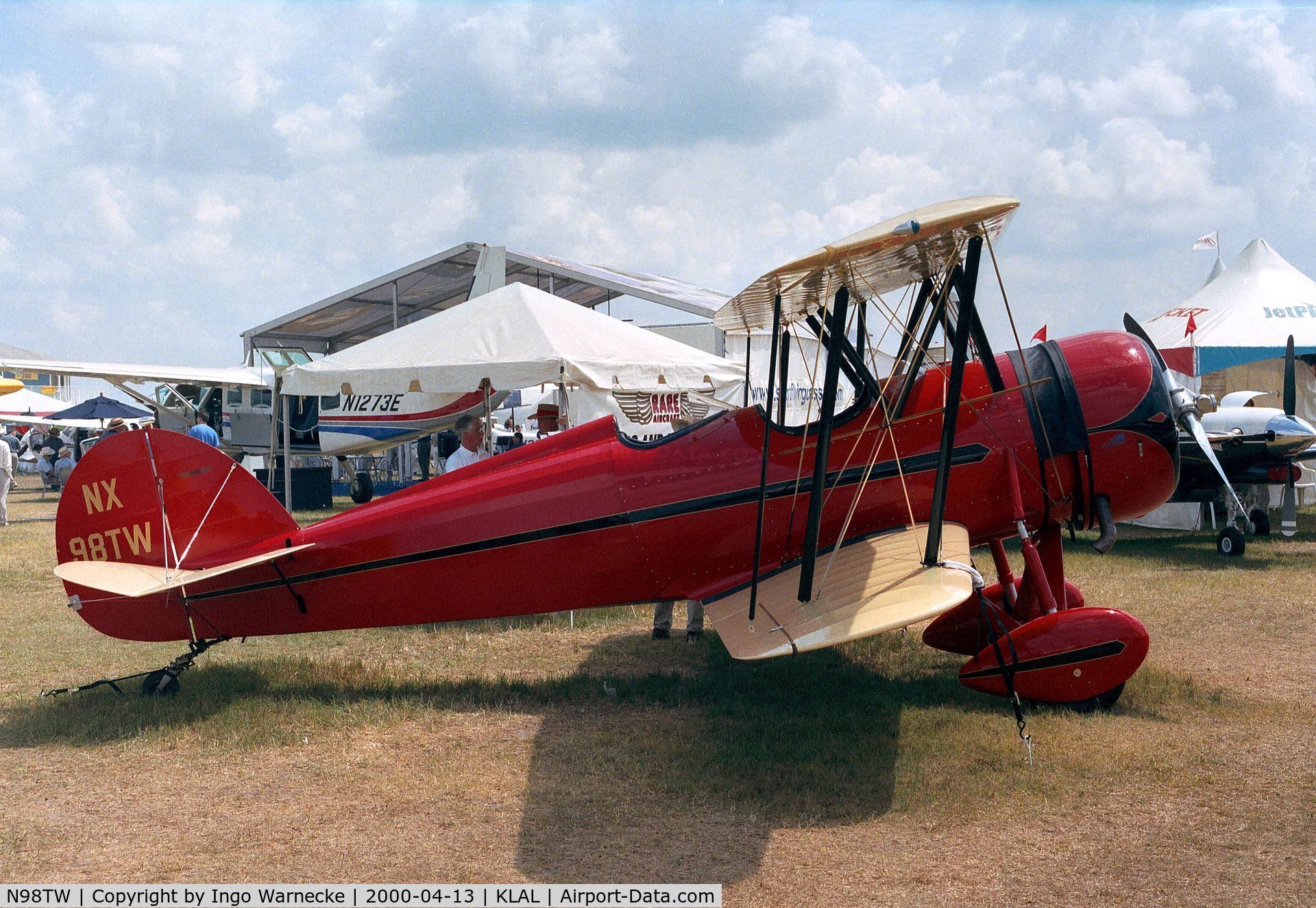 N98TW, 1999 WACO Taperwing T-10 Replica C/N 2502, Rare Aircraft Taperwing T-10 at Sun 'n Fun 2000, Lakeland FL