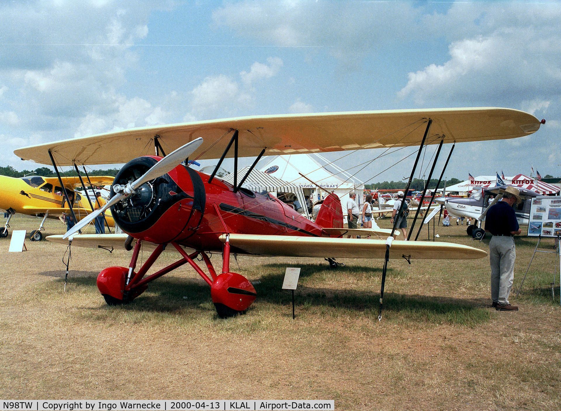 N98TW, 1999 WACO Taperwing T-10 Replica C/N 2502, Rare Aircraft Taperwing T-10 at Sun 'n Fun 2000, Lakeland FL