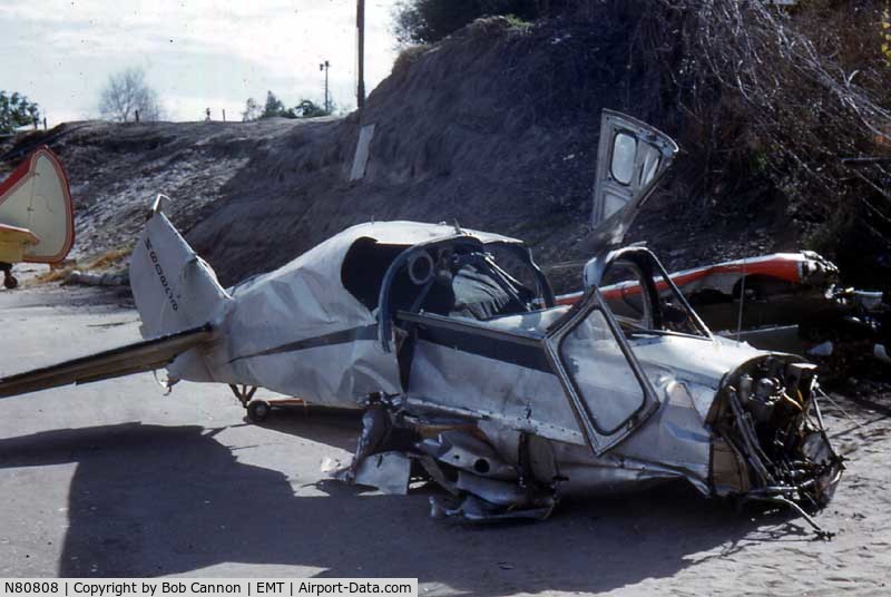 N80808, 1954 Universal Globe GC-1B Swift C/N 229, crash into bridge after take off to the north