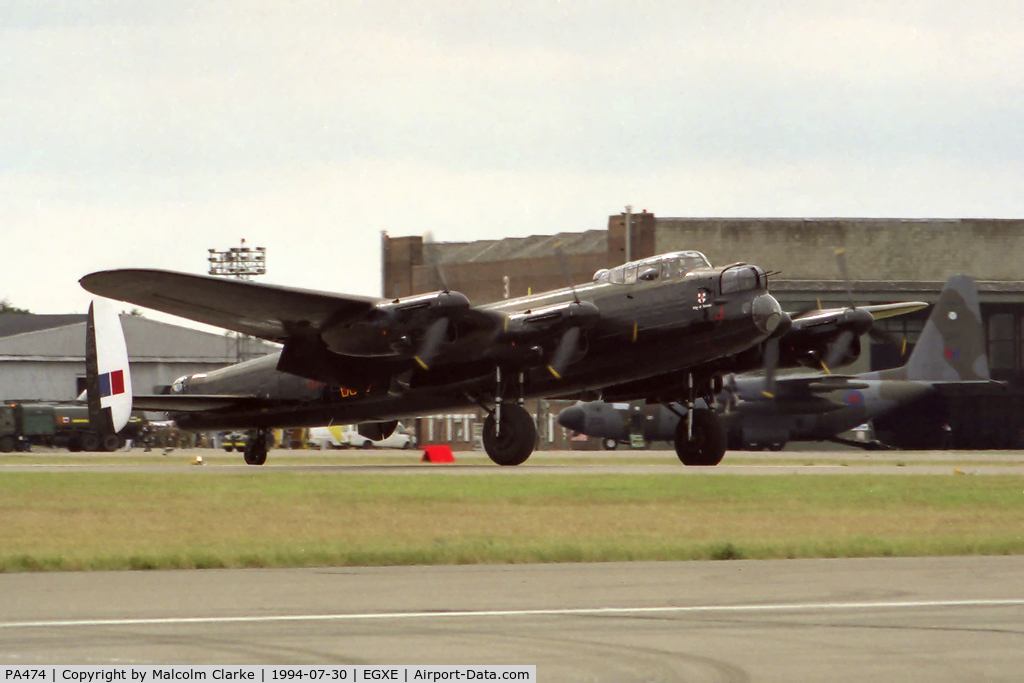PA474, 1945 Avro 683 Lancaster B1 C/N VACH0052/D2973, Avro Lancaster B1 at RAF Leeming in 1994.