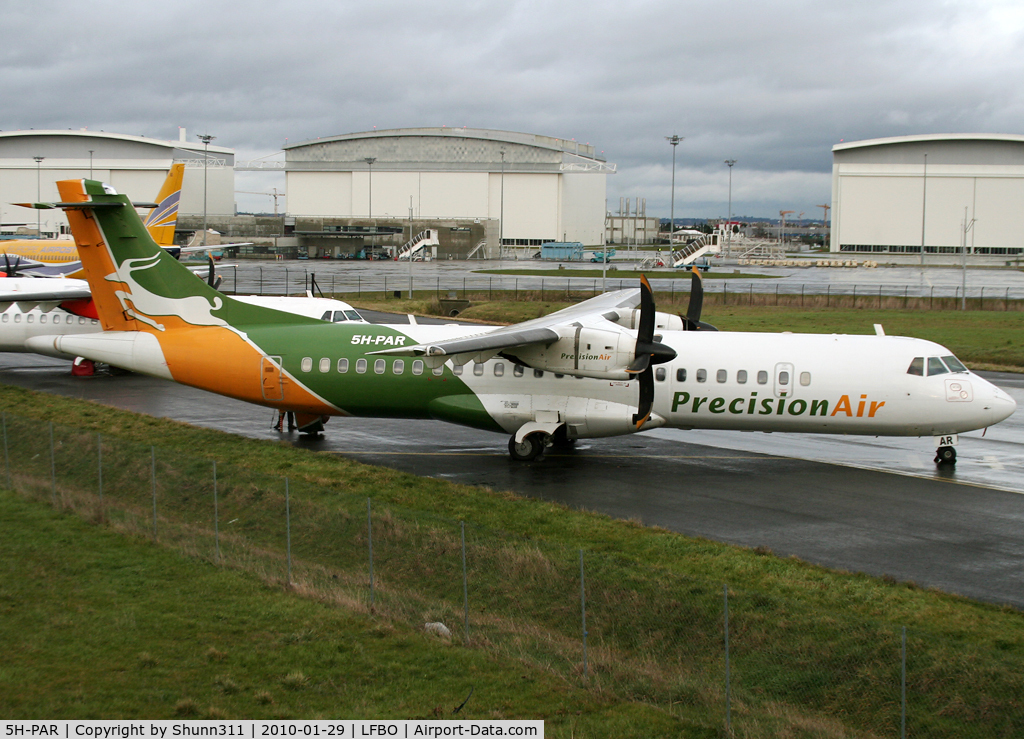 5H-PAR, 1996 ATR 72-212 C/N 460, Arriving to Latecoere Aeroservices facility on returning to lessor...