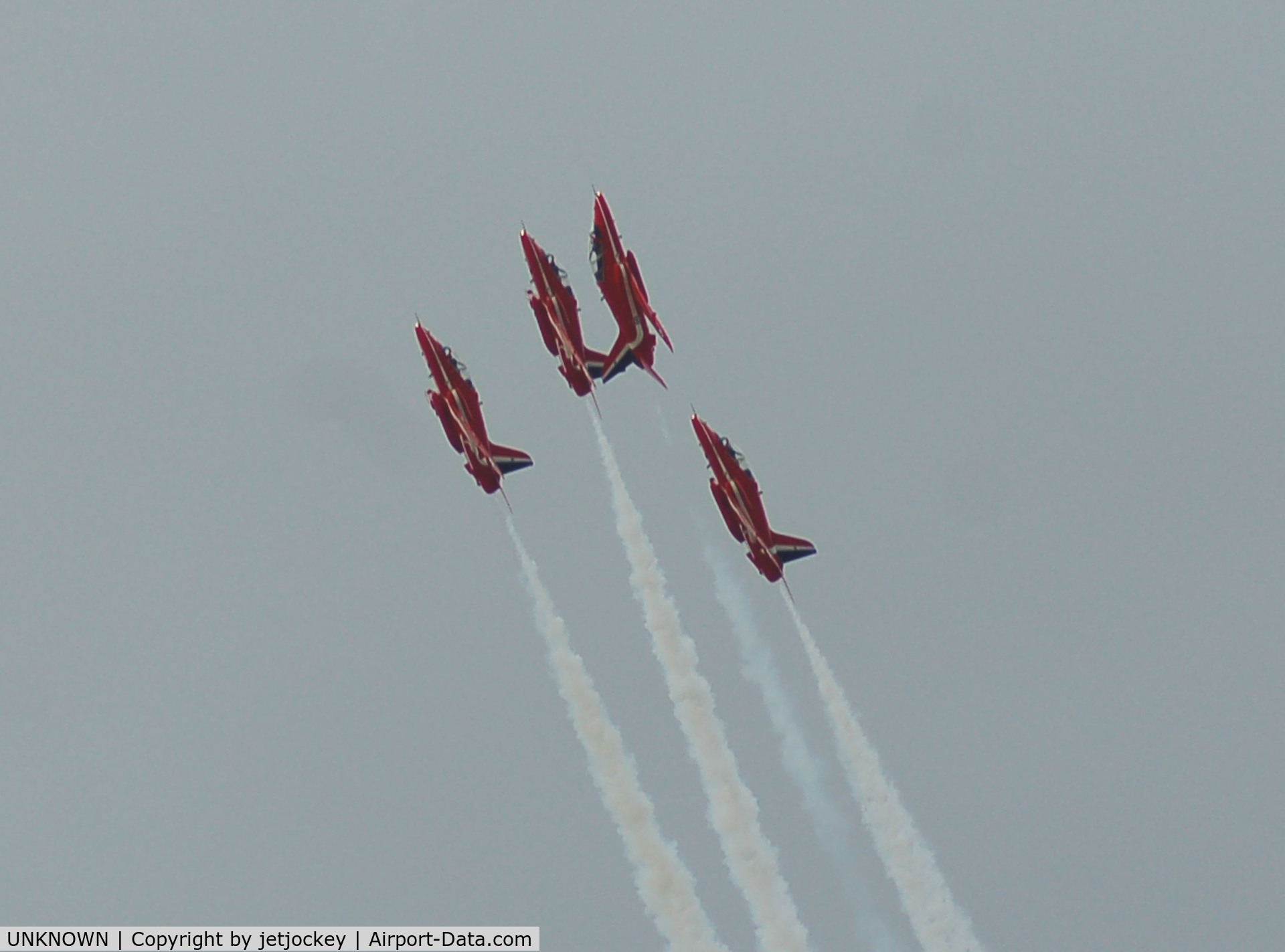 UNKNOWN, British Aerospace Hawk T1A C/N Unknown, Red Arrows Gipo 4 in mirror formation Southport Air Show 2007