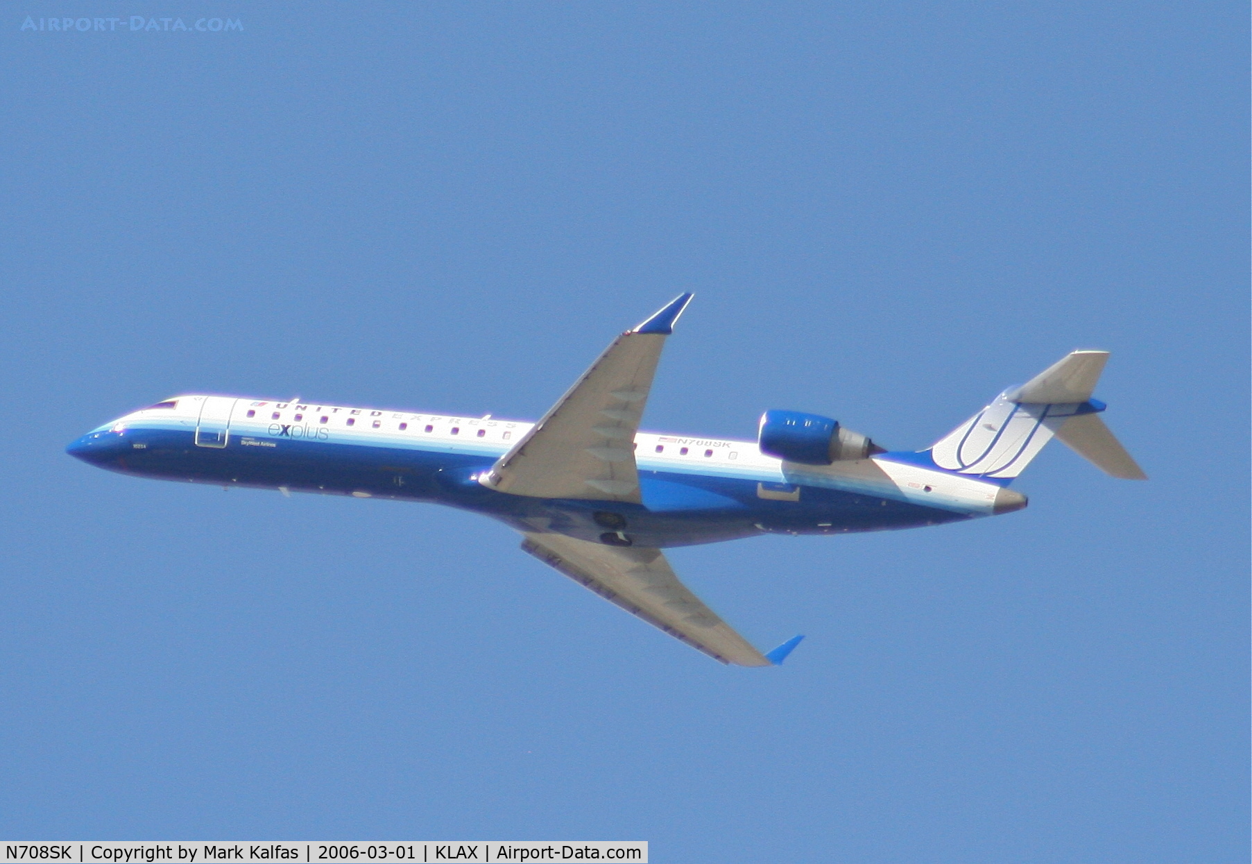 N708SK, 2004 Bombardier CRJ-701ER (CL-600-2C10) Regional Jet C/N 10156, SkyWest CL-600-2C10, 25R departure KLAX.