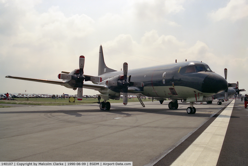 140107, Lockheed CP-140 Aurora C/N 285B-5708, Lockheed CP-140 Aurora at Boscombe Down in 1990.