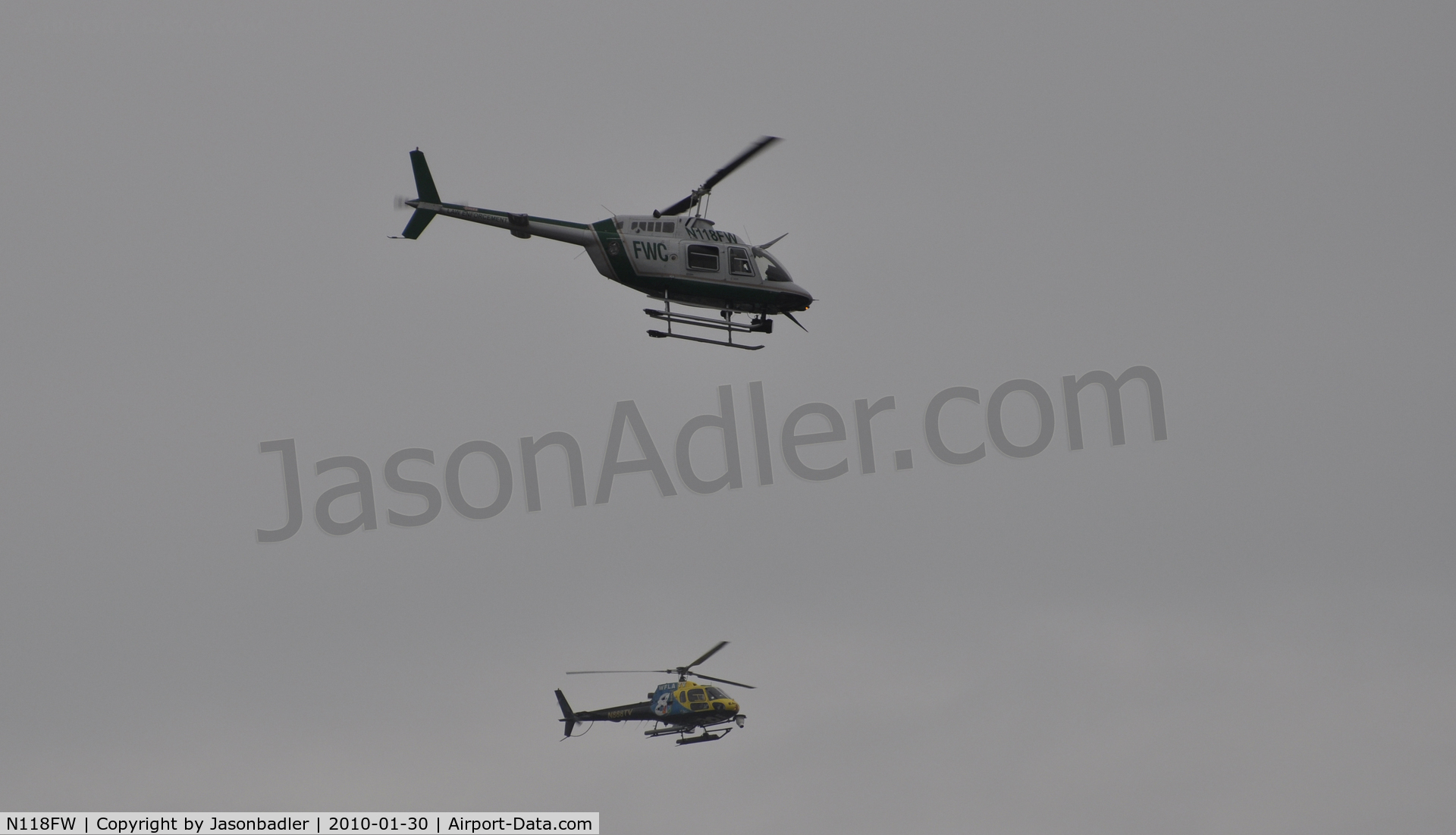N118FW, 1991 Bell 206B JetRanger III C/N 4182, The photo was shot during Gasparilla 2010 in Tampa Florida.