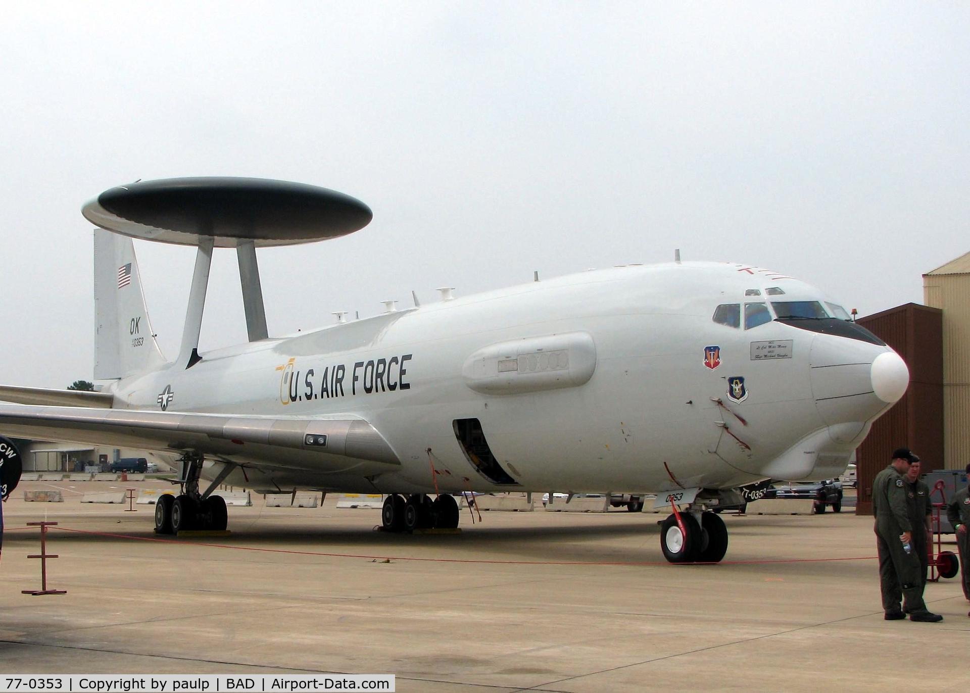 77-0353, 1977 Boeing E-3B Sentry C/N 21553/932, At Barksdale Air Force Base.