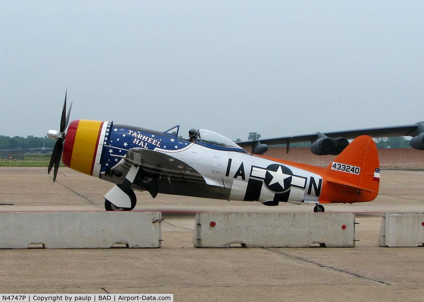 N4747P, 1945 Republic P-47D-40-RA Thunderbolt C/N 44-90368, At Barksdale Air Force Base.