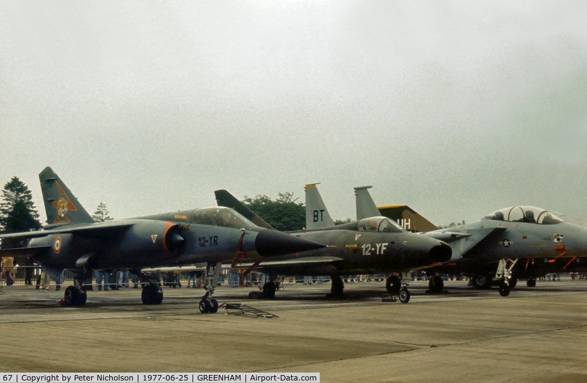 67, Dassault Mirage F.1C C/N 67, Mirage F.1C of EC.12 French Air Force at the 1977 Intnl Air Tattoo at RAF Greenham Common.