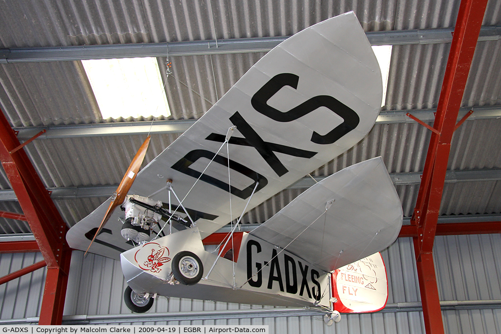 G-ADXS, 1935 Mignet HM.14 Pou-du-Ciel C/N CLS1, Mignet HM-14 Pou-du-Ciel at Breighton Airfield, UK in 2009.