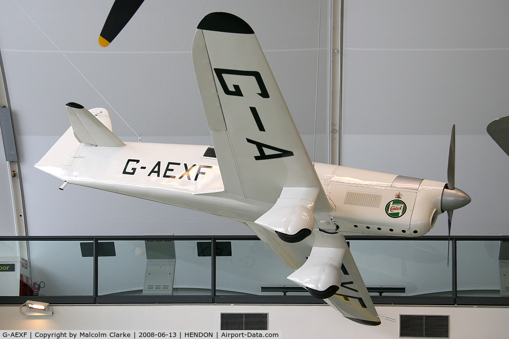 G-AEXF, Percival E-2H Mew Gull (replica) C/N Not found G-AEXF, Percival P-6 Mew Gull (E2H) (replica) in the Milestones of Flight Collection at the RAF Museum, Hendon in 2008.