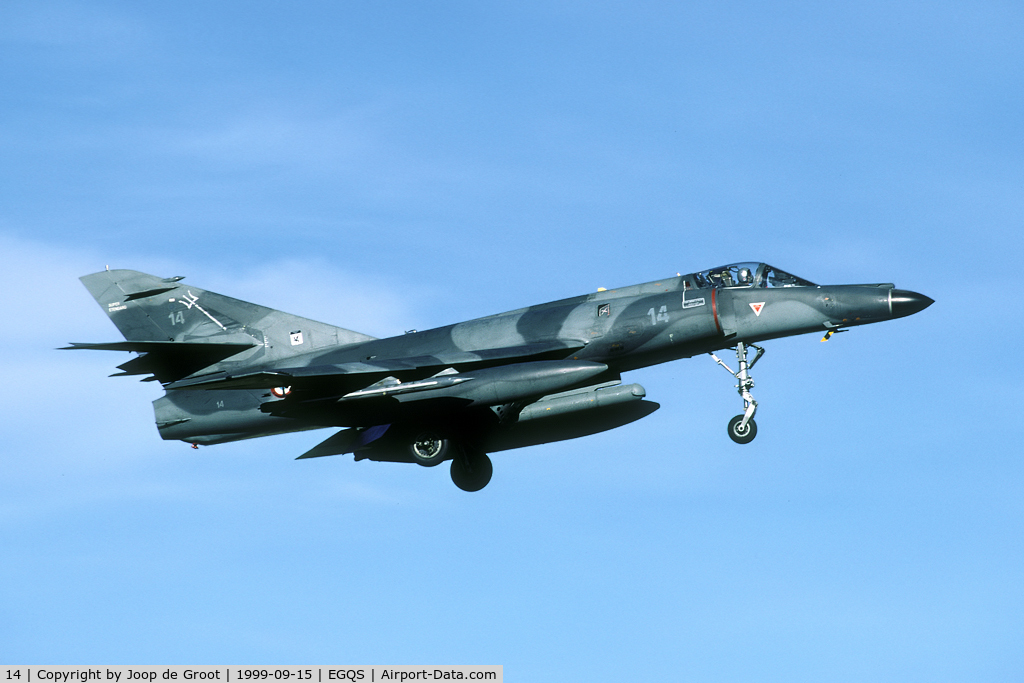 14, Dassault Super Etendard C/N 14, This Super Etendard sports the Trident markings of Operation Trident, the French participation during Operation Allied Force over the Balkans earlier that year.