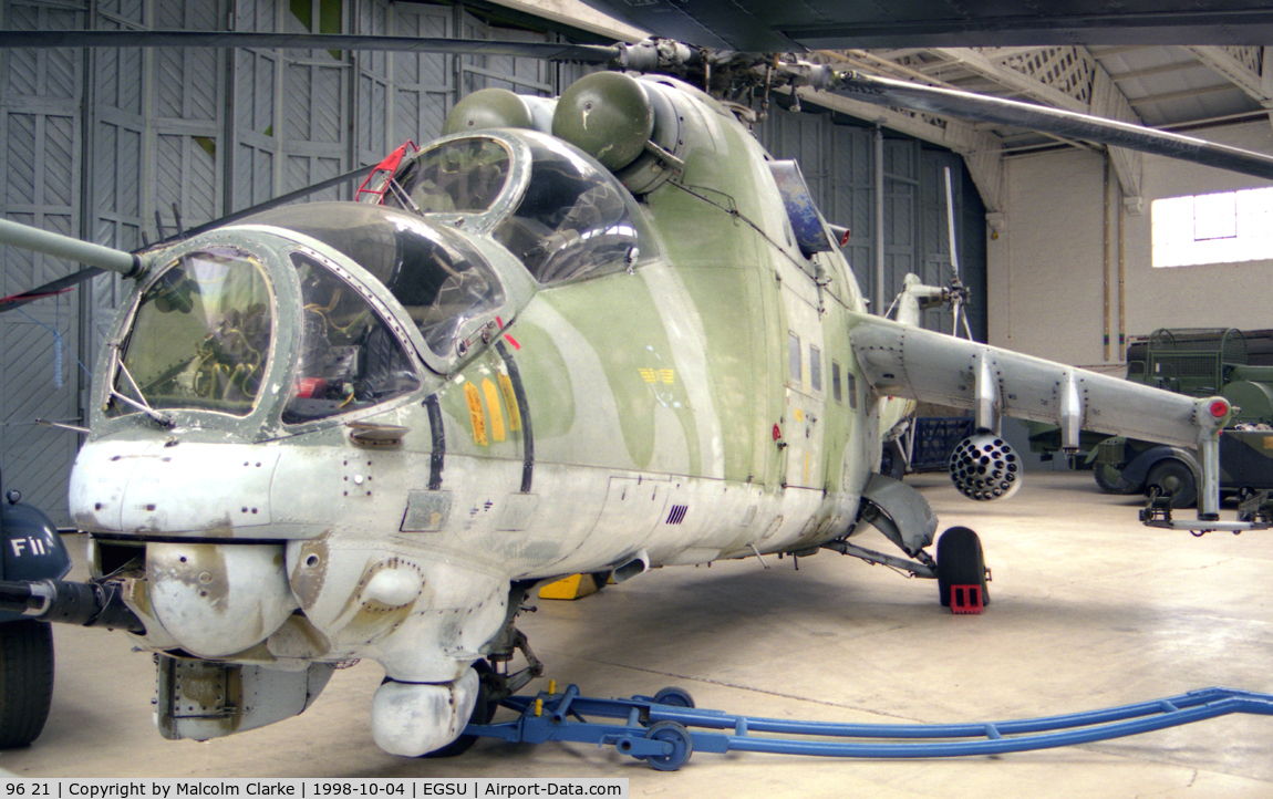 96 21, Mil Mi-24D Hind C/N B4002, Mil Mi-24D at The Imperial War Museum, Duxford in 1998.
