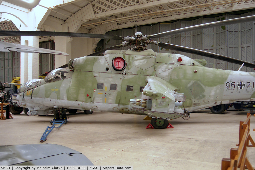 96 21, Mil Mi-24D Hind C/N B4002, Mil Mi-24D at The Imperial War Museum, Duxford in 1998.