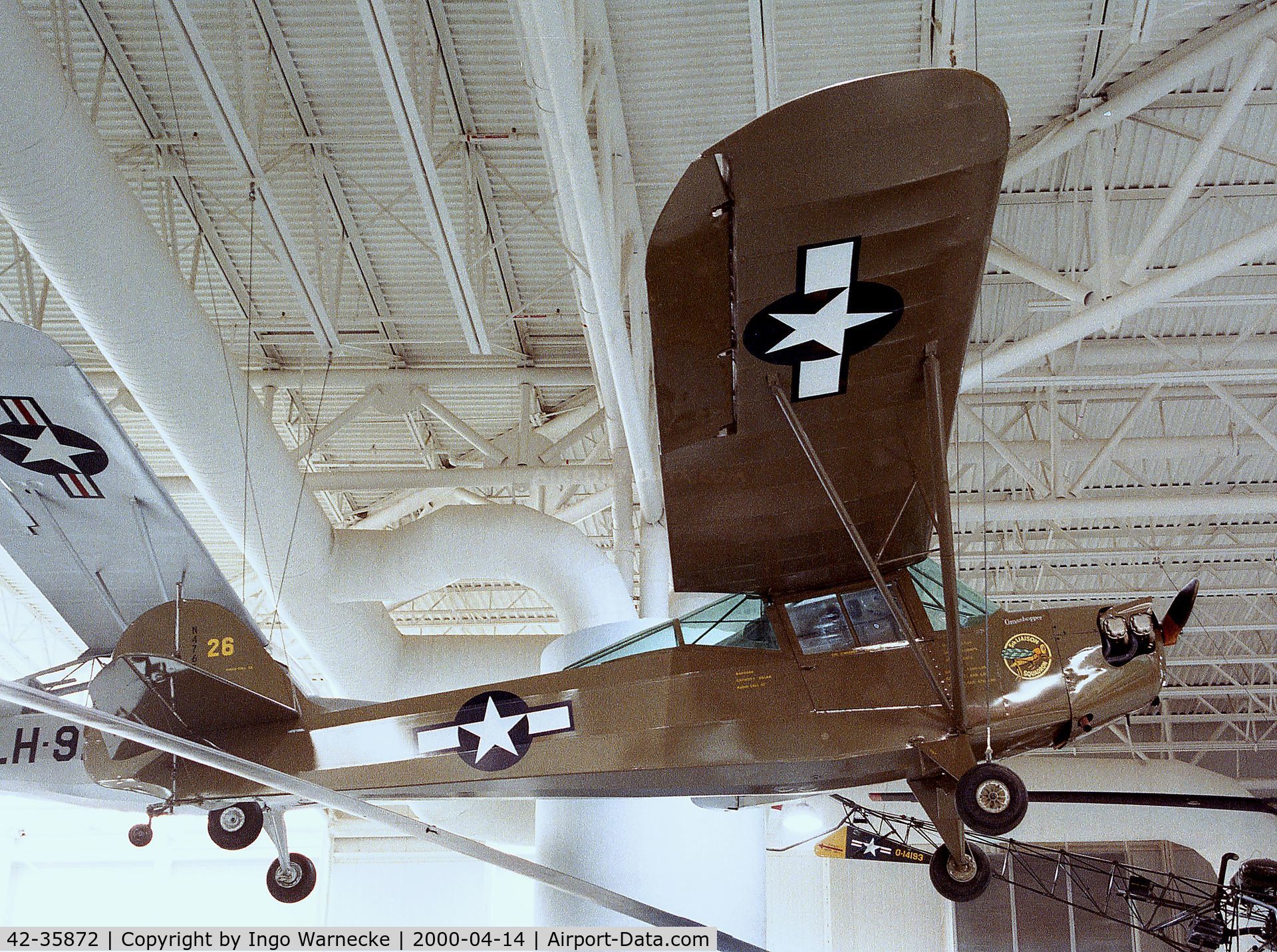 42-35872, 1942 Taylorcraft L-2A Grasshopper C/N 4333, Taylorcraft L-2A Grasshopper of the US Army Aviation at the Army Aviation Museum, Ft Rucker AL