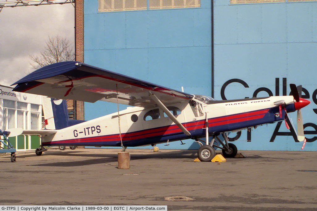 G-ITPS, 1989 Pilatus PC-6/B2-H4 Turbo Porter C/N 862, Pilatus PC-6/B2-H4 Turbo Porter at Cranfield Airport in 1989.
