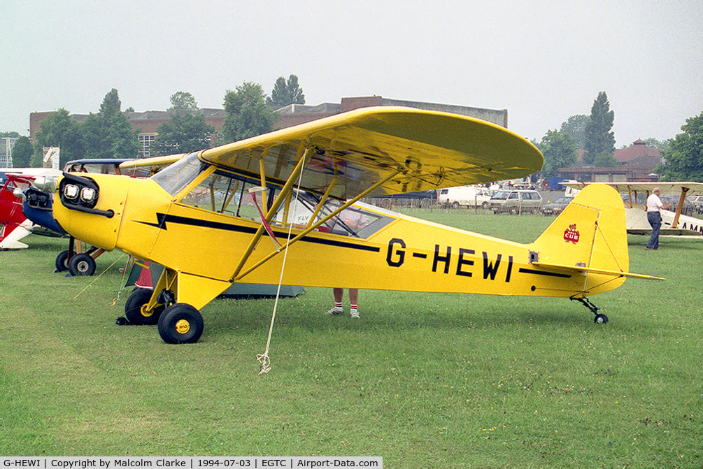 G-HEWI, 1944 Piper L-4J Grasshopper (J3C-65D) C/N 12566, Piper L-4J Grasshopper at the 1994 PFA Rally, Cranfield in 1994..