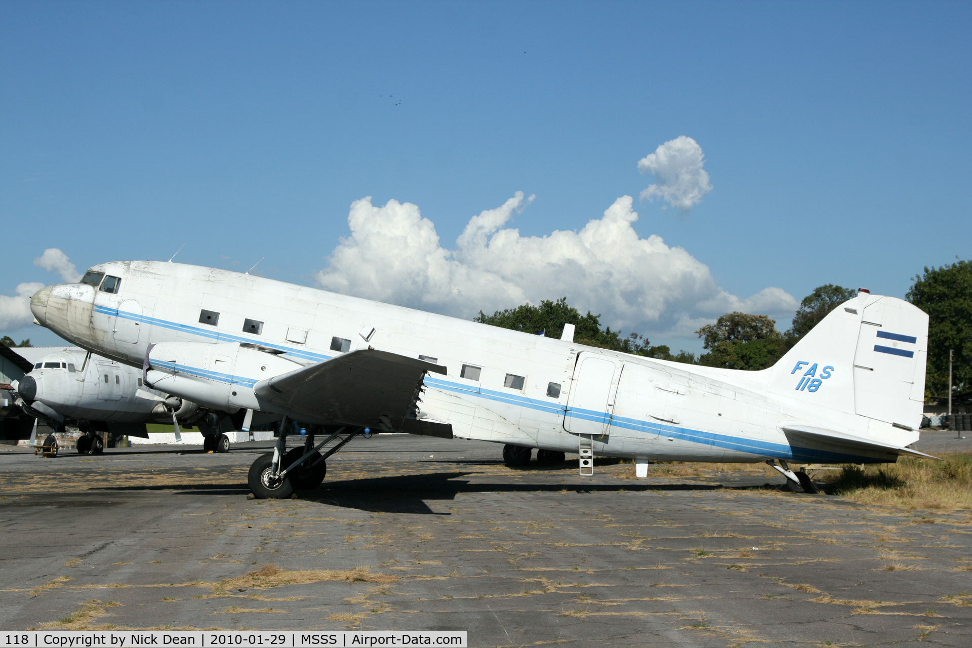 118, 1944 Basler BT-67 (C-47B) C/N 16490/33238, MSSS Sitting disused on the terminal ramp of Ilopango AFB