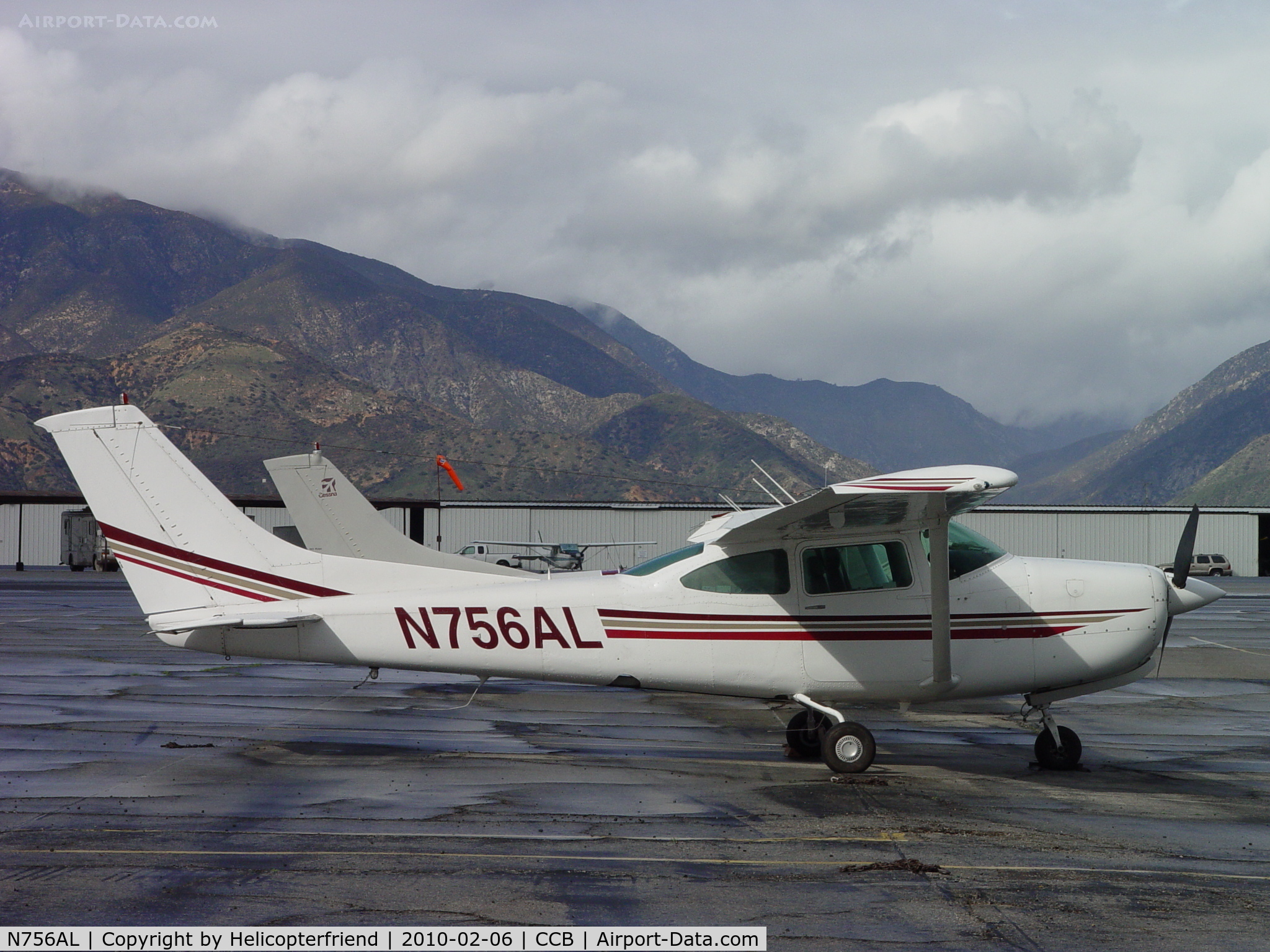 N756AL, 1979 Cessna TR182 Turbo Skylane RG C/N R18201023, Parked at Cable during the lull in rain