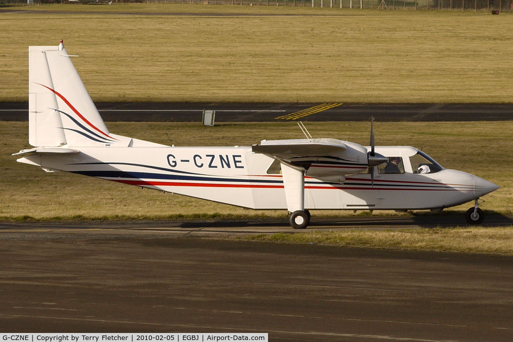 G-CZNE, 2002 Britten-Norman BN-2B-20 Islander C/N 2301, Islander made a brief stop at Staverton for fuel