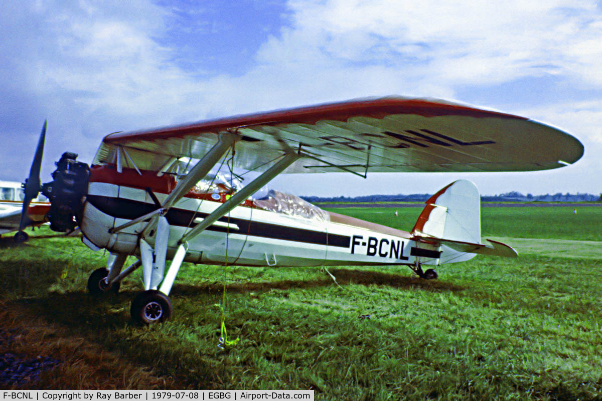 F-BCNL, Morane-Saulnier MS.317 C/N 6527, Morane-Saulnier MS.317 [6527/273] Leicester~G 08/07/1979. Seen at PFA Fly In Leicester in 1979 .Image from a slide.