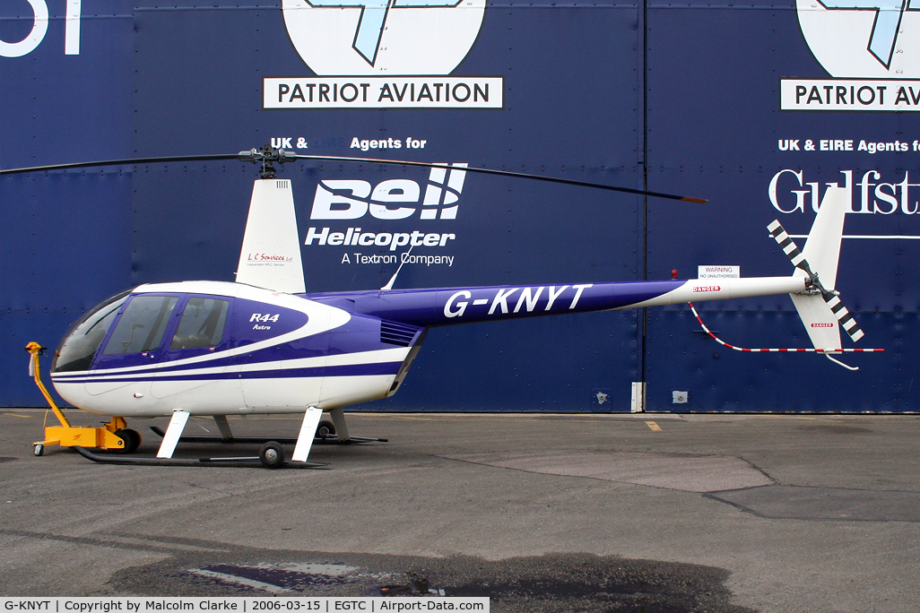 G-KNYT, 2000 Robinson R44 Astro C/N 0723, Robinson R-44 Astro at Cranfield Airport in 2006.