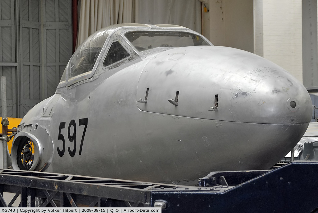 XG743, 1954 De Havilland DH-115 Sea Vampire T.22 C/N 15634, at Duxford