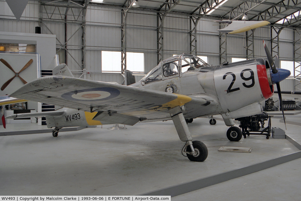 WV493, 1953 Percival P-56 Provost T.1 C/N PAC/56/056, Percival P-56 Provost T1 at The Museum of Flight, East Fortune in 1993.