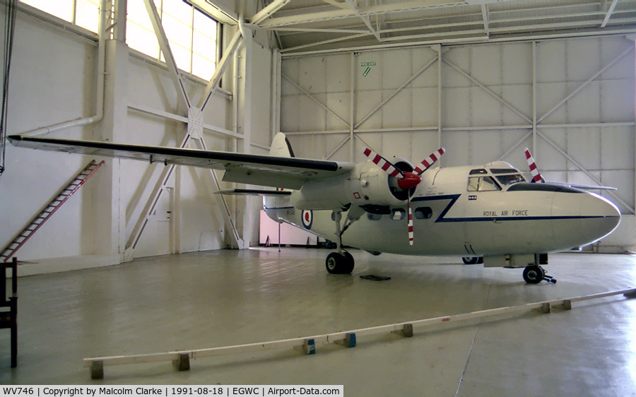 WV746, Hunting Percival P-66 Pembroke C1 C/N PAC/66/53, Percival P-66 Pembroke C1 at The Aerospace Museum, RAF Cosford in 1991.