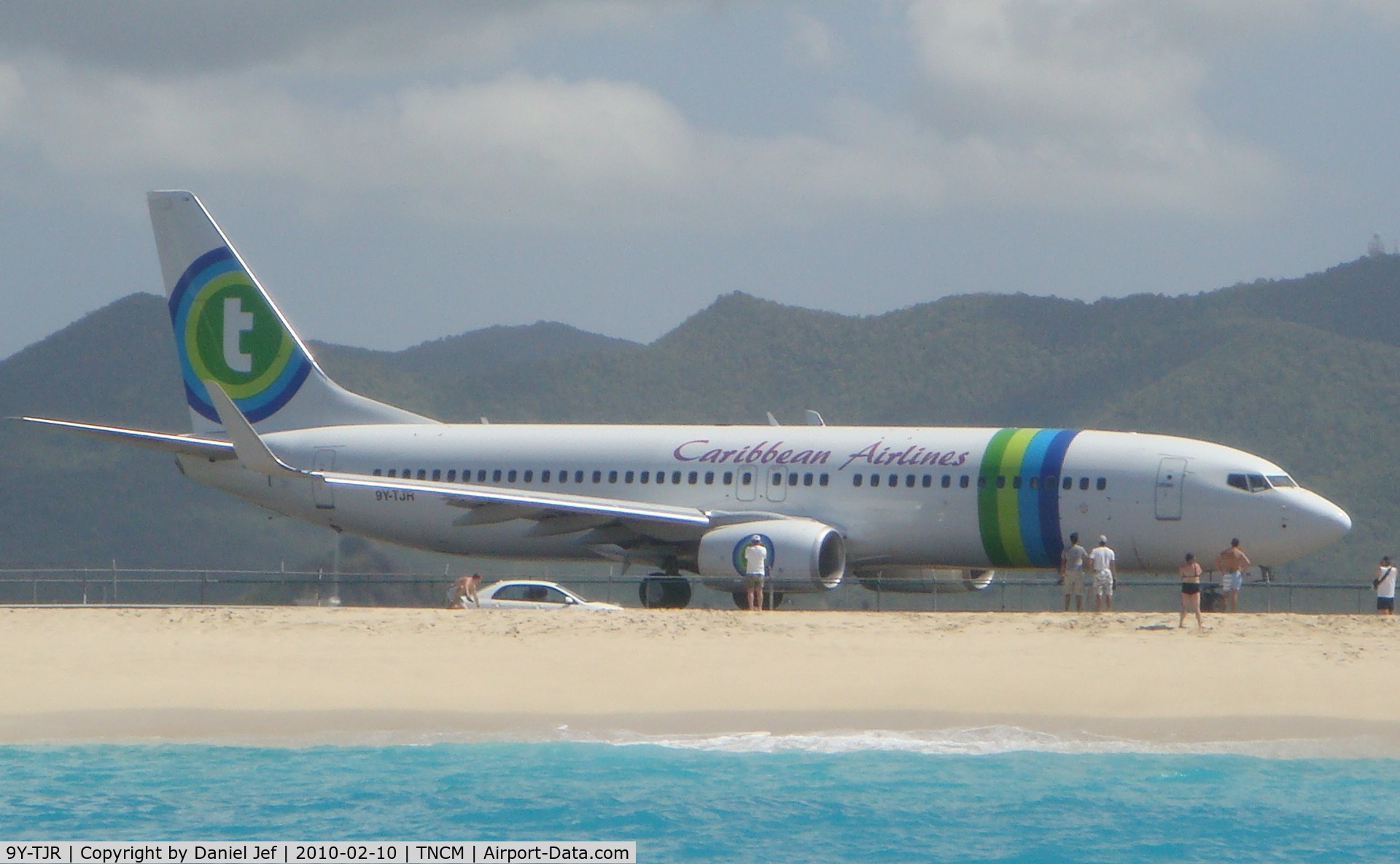 9Y-TJR, 2009 Boeing 737-8K2 C/N 37160, Carribean airlines 9Y-TRJ at the tresh hold for departure TNCM