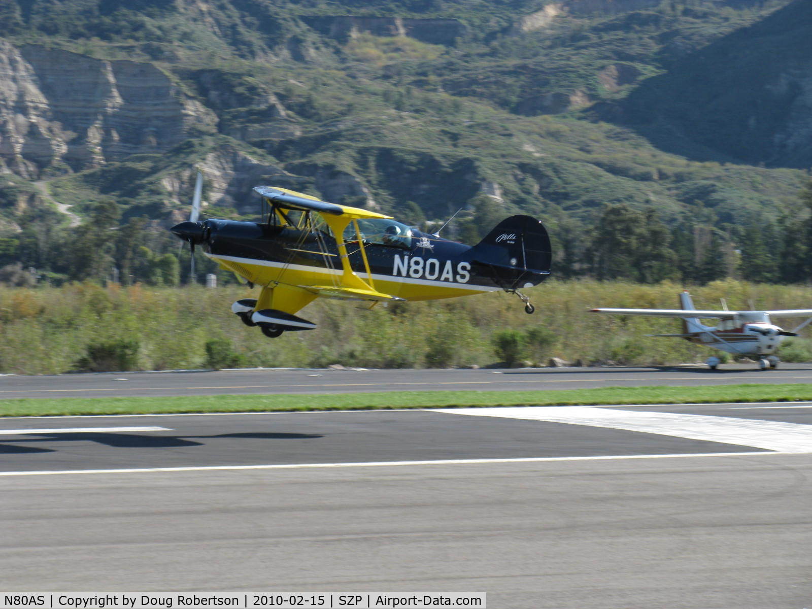 N80AS, 1992 Pitts S-2B Special C/N 5244, 1992 Pitts Aerobatics PITTS S-2B, Lycoming AEIO-540, another landing  Rwy 04