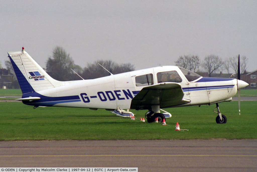 G-ODEN, 1989 Piper PA-28-161 C/N 2841282, Piper PA-28-161 Cadet at Cranfield in 1997. Awaiting the next pupil!