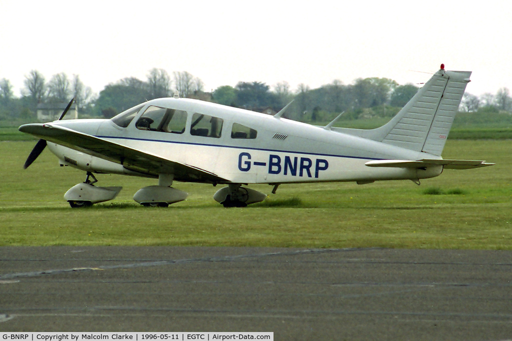 G-BNRP, 1977 Piper PA-28-181 Cherokee Archer II C/N 28-7790528, Piper PA-28-181 Cherokee Archer II at Cranfield Airport in 1996.