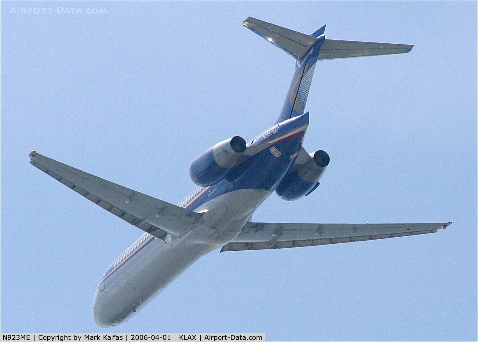 N923ME, 2005 Boeing 717-2BL C/N 55185, Midwest Express Boeing 717-200, N923ME 25R departure KLAX.