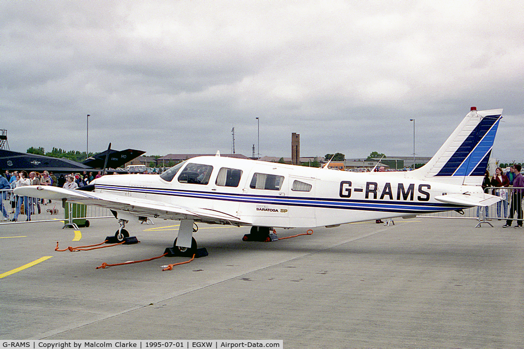 G-RAMS, 1980 Piper PA-32R-301 Saratoga SP C/N 32R-8013134, Piper PA-32R-301 Saratoga SP at RAF Waddington in 1995.