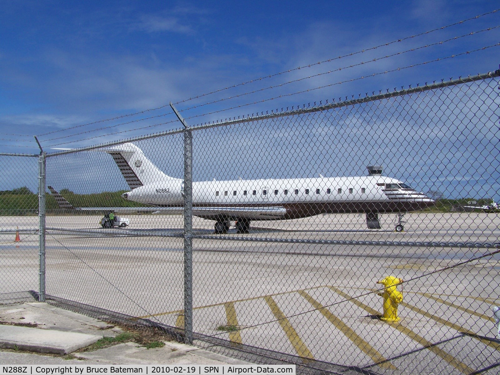 N288Z, 2007 Bombardier BD-700-1A10 Global Express XRS C/N 9228, Sitting on the tarmac on Saipan Island in the Pacific