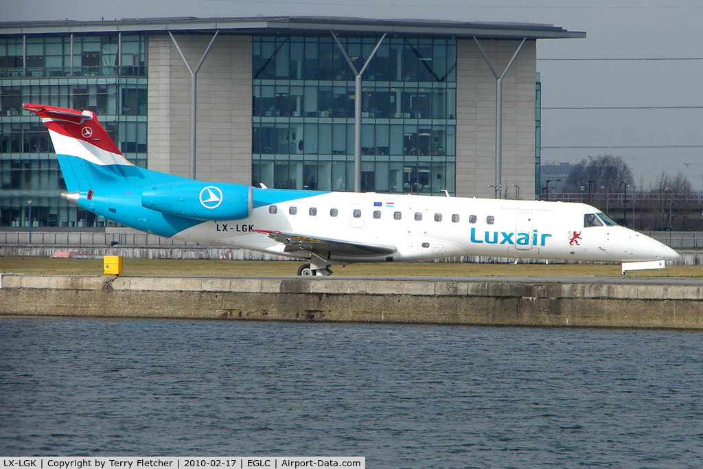 LX-LGK, 2005 Embraer ERJ-135LR (EMB-135LR) C/N 14500886, Luxair Embaer 135 at London City
