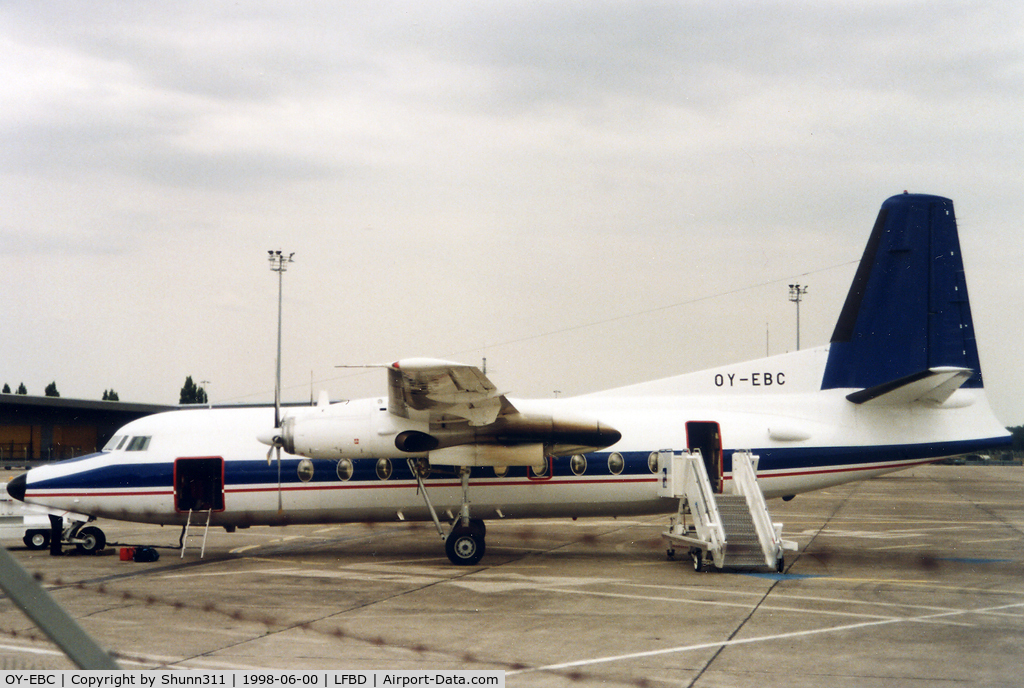 OY-EBC, 1985 Fokker F-27-200 Friendship C/N 10675, At the Cargo area...