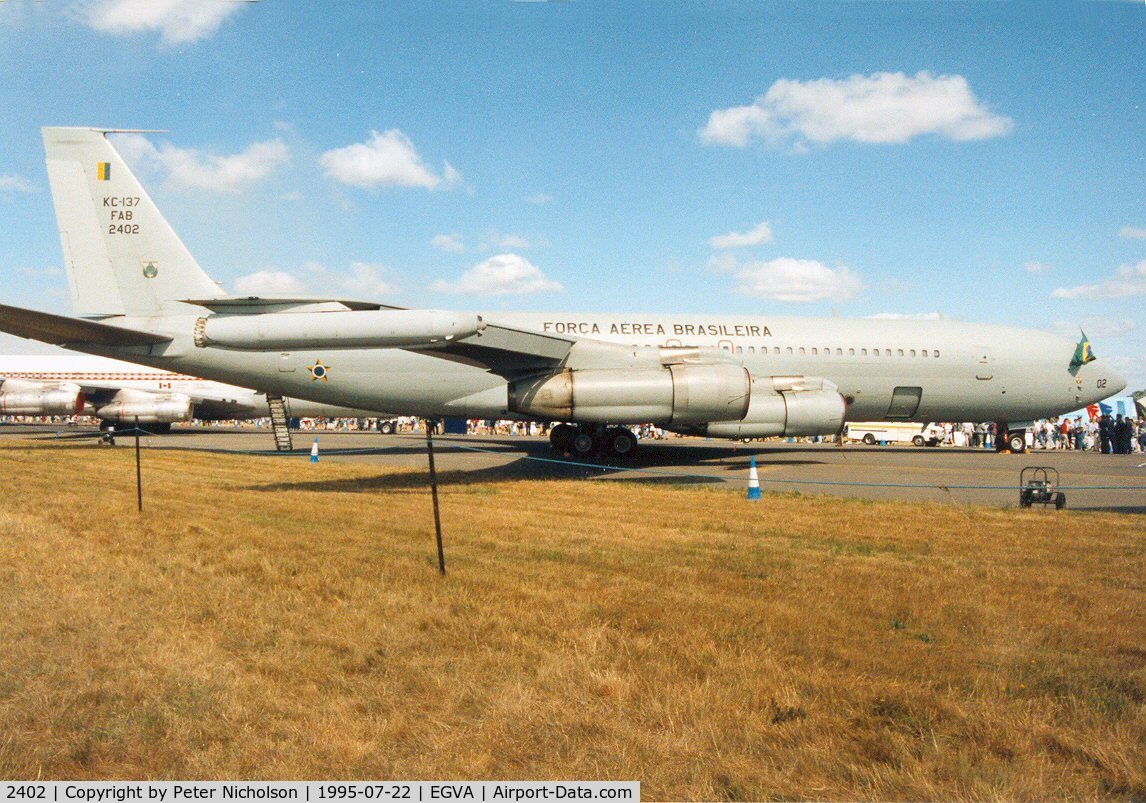 2402, 1968 Boeing 707-345C C/N 19842, Brazilian Air Force Boeing 707-345C on display at the 1995 Intnl Air Tattoo at RAF Fairford.