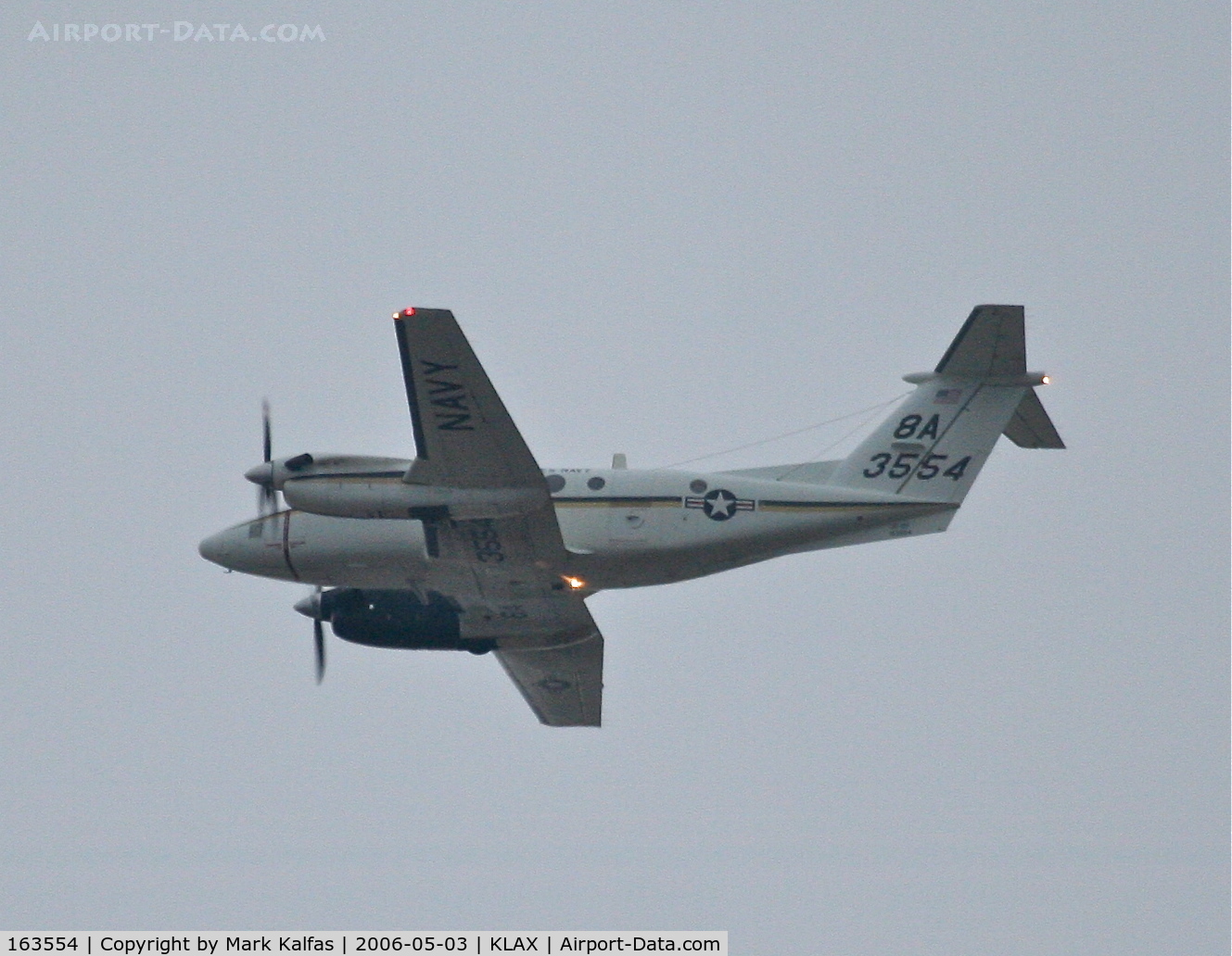 163554, Beech UC-12F Huron C/N BU-02, US Navy C-12 8A-3554, 25L departure KLAX.