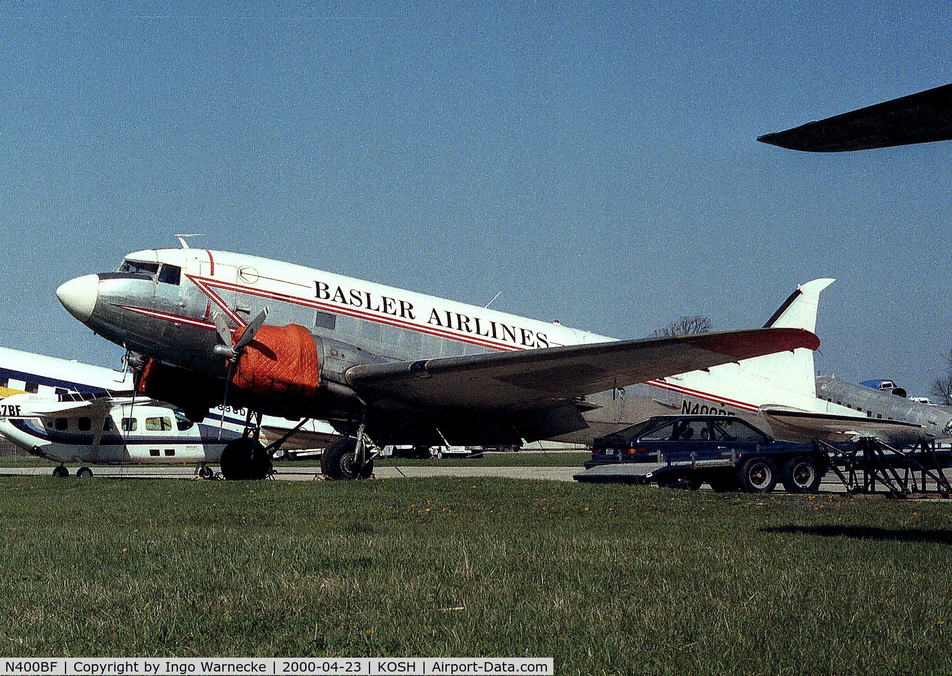 N400BF, Douglas DC-3 C/N 9415, Douglas DC-3 at the Basler Co apron of Wittman regional airport, Oshkosh WI