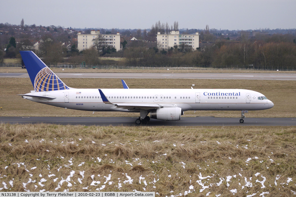 N13138, 1999 Boeing 757-224 C/N 30351, Wingtipped Continental Airlines B757 at BHX