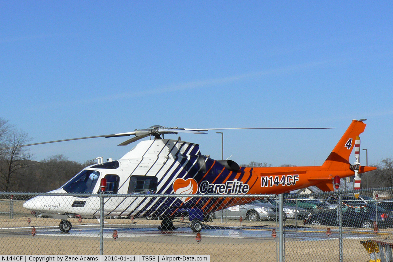 N144CF, 2002 Agusta A-109E C/N 11144, Care Flite at the Denton Regional Medical Center
