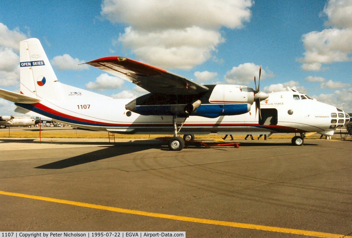 1107, Antonov An-30 C/N 1107, An-30 Clank of 344 Squadron Czech Air Force on display at the 1995 Intnl Air Tattoo at RAF Fairford.