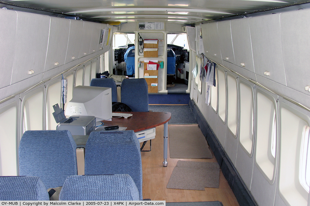 OY-MUB, 1981 Short 330-200 C/N SH.3069, Short 330-200. The interior of the control cabin / club house at the Wolds Gliding Club, Pocklington in North Yorkshire in 2005.