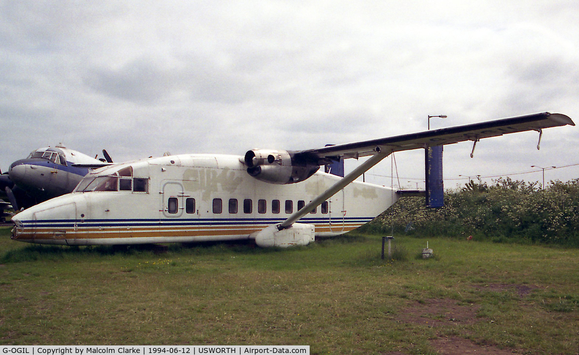 G-OGIL, 1981 Short 330-100 C/N SH.3068, Short 330-100 at the North East Aircraft Museum, Usworth, UK in 1994.