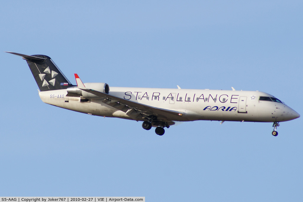 S5-AAG, 2000 Canadair CRJ-200LR (CL-600-2B19) C/N 7384, Adria Airways Canadair Regional Jet CRJ200LR